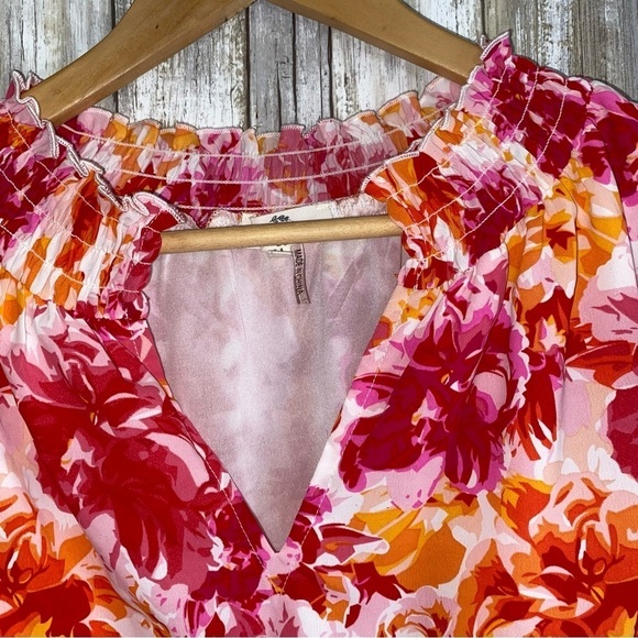 Entro Rhys Pink & Orange Floral Blouse - Picture 3 of 5